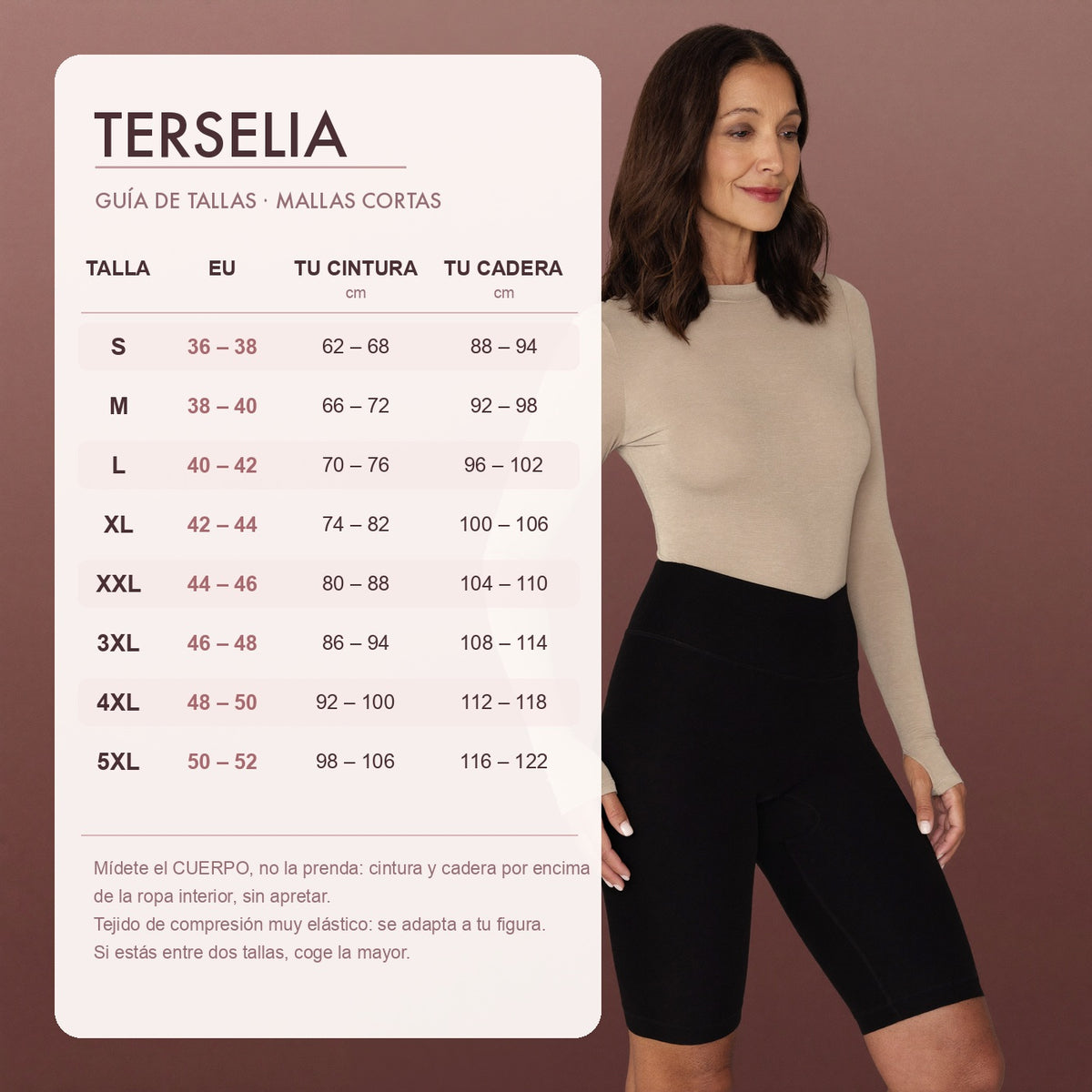 Guía de tallas de Mallas cortas 3D · Negro clásico