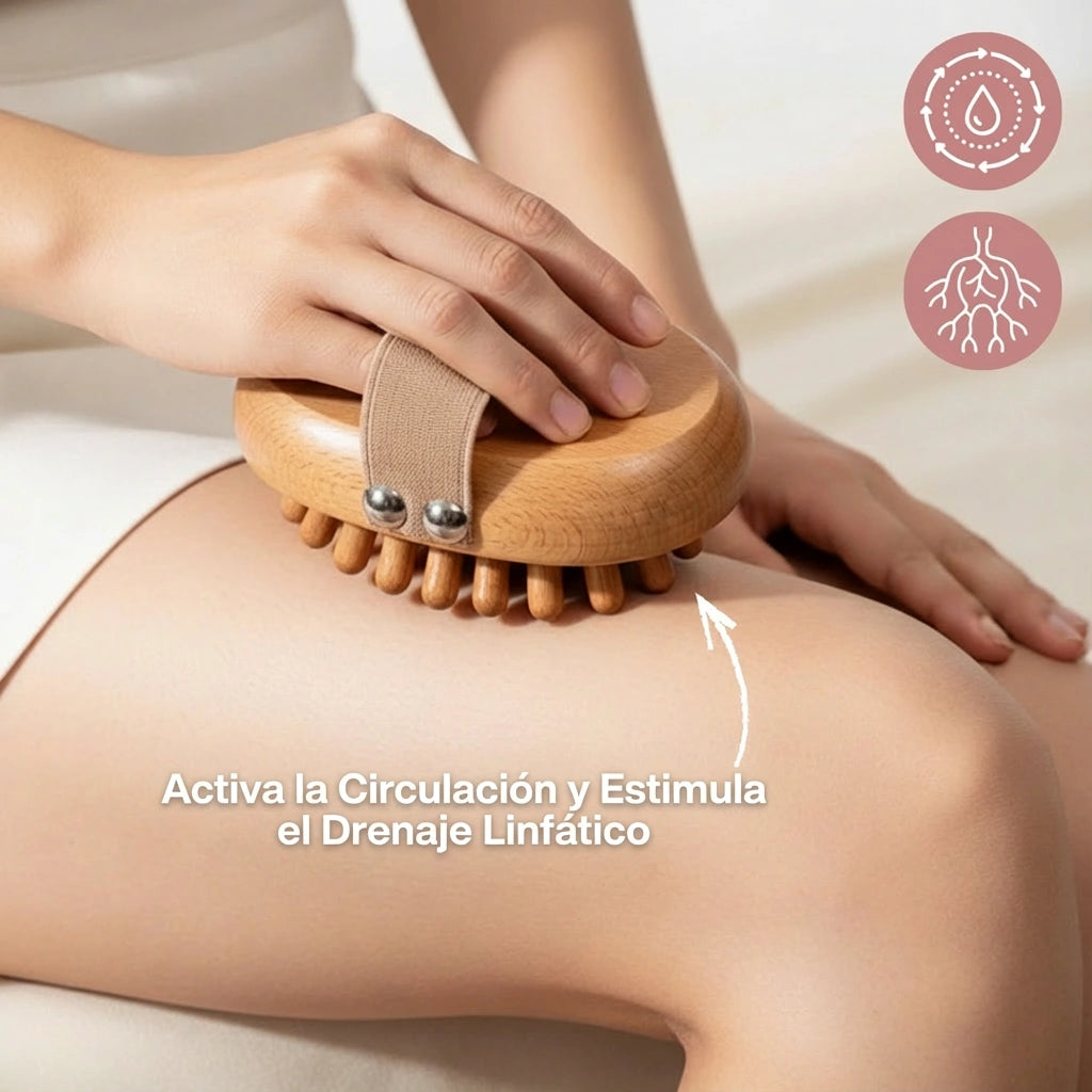 Rodillo de madera — activa la circulación